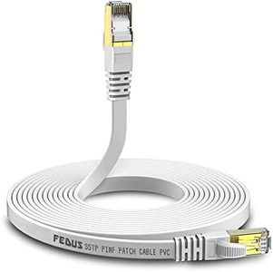 FEDUS Cat7 Ethernet Cable, 5 Meter Pure Copper Flat RJ45 LAN Cable Cable 10 Gigabit 600MHZ Patch Network Cable Internet Cable RJ45 Wire Cord to Computer for Gaming, Modem, Router, LAN ADSL