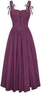 Corset Dress for Women Maxi Cocktail Renaissance Costume Deep Purple XL