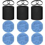 Anewise 3 Pack 90585 Filter Foam Sleeve and 6 Pack 9010700 Dry Filter Disc & 6 Retaining Band for Shop Vac Wet/Dry for Vacmaster for Genie Shop 5 Gallon Up Vacuum, Compare to Part #9058500, 9010700