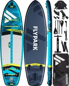 Flypark 10'8x35 Fishing&Family Stable Inflatable Paddle Boards, Extra Wide SUP Paddleboard Inflatable, 430lb Bearing, Stand Up Paddle Board, Camera Mount, Shoulder Strap
