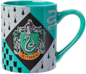 Silver Buffalo Harry Potter Hogwarts Slytherin House Crest Ceramic Mug, 14 Ounces