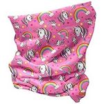 Girls Unicorn and Rainbow Multifunctional Snood scarf hat (Pink, One Size)