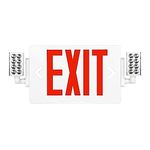 EXITLUX 1 Pack Led Red Exit Sign-120-277V Double Face UL Listed-LED Combo Emergency Light with Adjustable Two Head and Backup Battery-Exit Sign for Business.