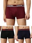 Lux Cozi Bigshot Men's Pack of 3 Black, Maroon, Navy Semi Long Trunk (Size : 95cm)