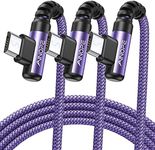 AINOPE Micro USB Cable [3 Pack, 6.6ft/6.6ft/10ft] Fast Charging USB to Micro USB Charger Cable, Right Angle Nylon Braided Charger Compatible with Fire Tablet, Kindle, Samsung Galaxy, Android, Purple