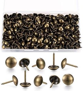 Pack of 200 Upholstery Nails, Decorative Nails, Antique Bronze, Furniture Tacks, Drawing pins with Plastic Storage Box (11 x 17 mm)