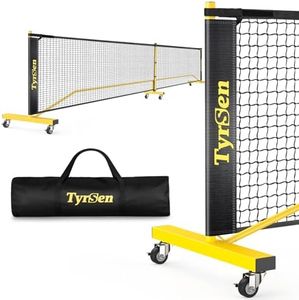 TYRSEN 22FT Portable Pickleball Net on Wheels