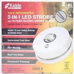 Kidde P4010ACLEDSCA integrated 120 V AC wire-in smoke alarm with LED strobe light--10-year sealed battery backup and