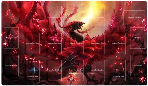 Mlikemat New Playmat Akiza Izinski Black Rose Dragon Mouse Pad TCG CCG Trading Card Game Mat + Free Bag (ZD014-99)
