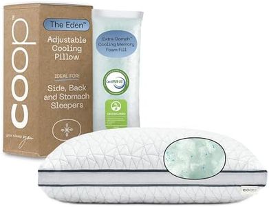 Coop Home Goods Eden Bed Pillow Queen Size for Sleeping on Back, Stomach and Side Sleeper- Medium Soft Memory Foam Cooling Gel - CertiPUR-US/GREENGUARD Gold