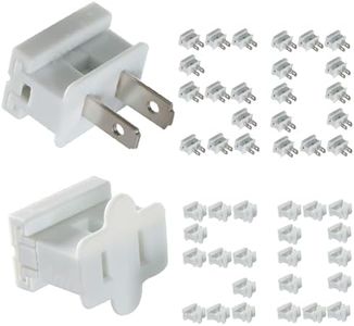 Aniai SPT-2 Vampire Plugs 100Pcs White - Female and Male Slip Plug, Electrical Plug Replacement for Christmas Decorations Lights