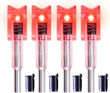 DEEPOWER Crossbow Lighted Nock with ON/Off Switch 4 Pack with .285”/.297”/.300”/.305” Bushings LED Nock Universal Fit for Bolts (Red)