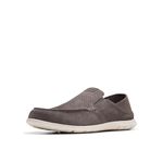 Clarks Collection Men's Flexway Easy Moccasin, Dark Grey Suede, 8 Medium US