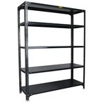 Mil-Nil Prime CRC Sheet 5 Shelf Multipurpose Slotted Angle Rack, 60 x 47 x 15 Inch, 20 Gauge (Grey) 14 Gauge Angles