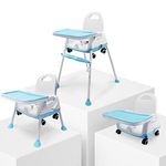 MonBébé 3 in 1 Baby High Chair with Wheels Height Adjustable Feeding High Chair for Babies Multifunctional Baby Booster Seats with Adjustable Dining Tray