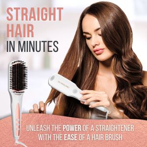Lily England Ionic Hair Straightener Brush – Rose Gold