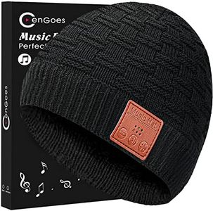 Wireless Beanie Hat with Wireless Headphones, Wireless Winter Hat Built-in HD Stereo Speakers, Black, Medium-Large