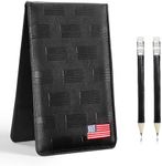 FINGER TEN Golf Scorecard Holder with 2 Free Pencils Value Pack, Premium Leather Yardage Books Cover Weatherproof, Lightweight Portable Score Tracking Accessories for Men Women (USA Flag)