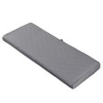 Classic Accessories Montlake Water-Resistant 42 x 18 x 3 Inch Outdoor Quilted Bench Cushion, Patio Furniture Swing Cushion, Grey, Patio Bench Cushion