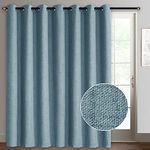 Rose Home Fashion Sliding Door Curtains, Primitive Linen Look 100% Blackout Curtains, Thermal Insulated Patio Door Curtains-1 Panel (100x108 Blue)