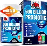 Probiotics for Men - 500 Billion CFU 12 Strains Probiotic Plus Prebiotic for Men's Ultimate Care, Digestive & Gut Health, Immune Support, 60 Capsules