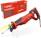 TOPEX Reciprocating Saw, 920W Quickly Cut Depth, 22mm Stroke Length, Electric Power Cutter Saw Cutting Saw with Sawblade for Cutting Drywall, Wood, Metel, Plastic, Plywood