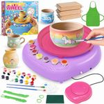 Cmiolacuna Pottery Wheel for Kids, Arts & Crafts Pottery Painting Toys Kit for Kids Ages 8-12, Art Supplies with 3 Pack Air Dry Clay and Tools, Birthday Easter Gift for Girls Boys 6 7 8 9 10 11 12