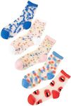 Verdusa Women's 5 Pairs Sheer Socks Mesh Crew Socks Transparent See Through Tulle Socks Multicolor One-Size