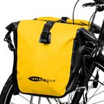 AFISHTOUR Waterproof Bike Pannier - 15L Saddle Bag for Bicycles Rear Rack - Bike Bag for Grocery, Laptop (Yellow, 1 PCS)