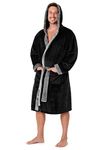 CityComfort Luxury Super Soft Men Dressing Gown Mens Bathrobe, (Grey/Black, M)