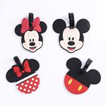 4 Pack Cute Silicone Luggage Tags, Bag Tag Travel ID Labels Tag for Baggage Suitcases Bags