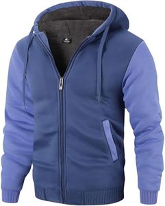 ZITY Men's Zip Up Hoodie Heavyweight Winter Sweatshirt Fleece Sherpa Lined Warm Jacket
