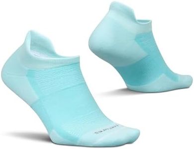 Feetures High Performance Max Cushion Ankle Sock - No Show Socks for Women & Men with Heel Tab -Sea Glass, S (1 Pair)