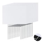 10pcs Blank Yard Sign, Extra Large Blank Yard Signs with Metal Stakes White Blank Lawn Yard Signs for Garages Garden Outdoors (15.7x11.8 Inch/40x30cm)