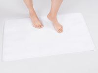 Cotton Paradise Bath Rug for Bathroom, 17x24 inch 100% Cotton Non Slip Bath Mat Rug, Soft Absorbent Machine Washable, White Bath Rug