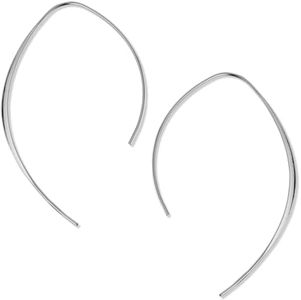 Humble Chic Upside Down Hoop Earrings - Hypoallergenic Lightweight Wire Needle Drop Dangle Threader Hoops for Women, Safe for Sensitive Ears, 2.25" inch - 925 Sterling Silver Plated