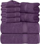 Utopia Towels 8-Piece Premium Towel Set, 2 Bath Towels, 2 Hand Towels, and 4 Wash Cloths, 600 GSM 100% Ring Spun Cotton Highly Absorbent Towels for Bathroom, Gym, Hotel, and Spa (Plum)