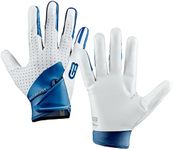 Grip Boost Stealth 5.0 Dual Color Football Gloves Mens - Adult Sizes (White/Navy, Medium)