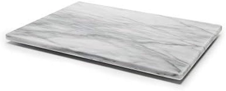 Large Marble Stone Pastry Board/Cutting Board, Natural Non-Stick and Stay-Cool Properties, 12 x 16-Inch, White