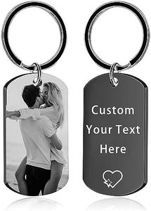 NOVASGAFF Porte-clés personnalisé avec photo et texte gravé - Cadeau personnalisé pour homme, femme, petit ami, petite amie, papa, maman, mère, pères, Saint-Valentin, Porte-clés personnalisé 02,