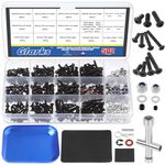 Glarks 502Pcs Universal RC Screw Kit Screws Assortment Hex Socket Head Screws and Tools Set Hardware Fasteners