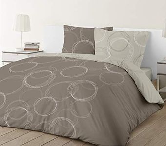 VISION LENNY beige - Set Copripiumoni reversibile 260x240cm con 2 federe - 100% cotone