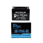 YTX4L-BS Battery Replacement (3Ah, 12v, Sealed) Factory Activated, Maintenance Free Battery Compatible with - 1990 Suzuki DR350S, 1990 Suzuki DR250S, 1993 Suzuki DR350S, 1991 Suzuki DR350S