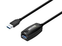 Monoprice Active USB-A to USB-A Female 3.0 Extension Cable - 4.5M (15ft) - Black, 10 Times Faster Than USB 2.0