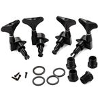 WingPower Electric Bass Tuning Pegs, Machine Heads Knobs, String Tuners for Electric Bass, 4Pcs, 2 Left 2 Right, Black Closed Zinc Alloy, Guitar and Bass Accessories