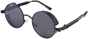 FEISEDY Retro Gothic Steampunk Sunglasses Round Metal Frame Punk Circle Inspired Shade Men B1857