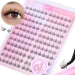 Zegaine Self Adhesive Eyelashes Natural Look Manga Self Adhesive Lash Clusters No Glue Needed Reusable CC Curl Eyelash Extension Short Anime Cluster Lashes Clear Band Individual Lashes Extension 10-12MM 132Pcs