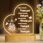 CooPark Thank God Night Light, Cross Religious Blessings Easter Night Lamp with USB Cable, Home Room Decor Lamp, Birthday Christian Gift for Religious Women Men Commemorate Present