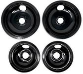 EvertechPRO 5304430150 and 5304430149 All-in-One Burner Drip Pan Repair Maintenance Kit Includes 2 Small 6-Inch and 2 Large 8-Inch Pans 4 Pack Replacement for Frigidaire Range 5304430149 318067041