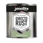 JENOLITE Directorust Satin Paint | SAGE GREEN | Multi Surface Paint | For Use On Wood, Metal, Plastic, Ceramic & Rusted Surfaces | 1 Litre (RAL 7494C)